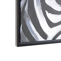 32" x 32" Black Canvas Zebra Framed Wall Art with Gold Foil Accents