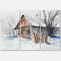 Designart - Old Abandoned Wooden House In Winter Picture