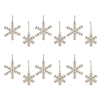 Jute Wrapped Metal Snowflake Oranment Set