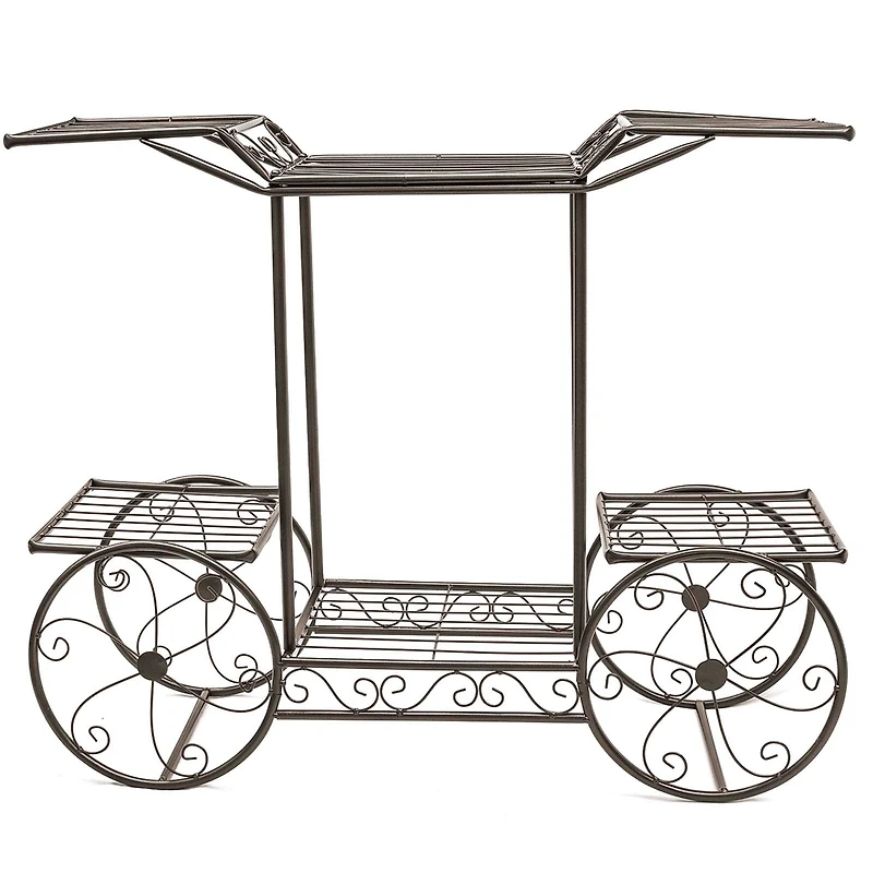 Sorbus 25.5" Bronze Cart Stand Pot Plant Holder