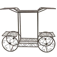 Sorbus 25.5" Bronze Cart Stand Pot Plant Holder