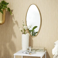 CosmoLiving by Cosmopolitan Set of 4 Gold Wood Glam Wall Mirror, 24", 21", 20"