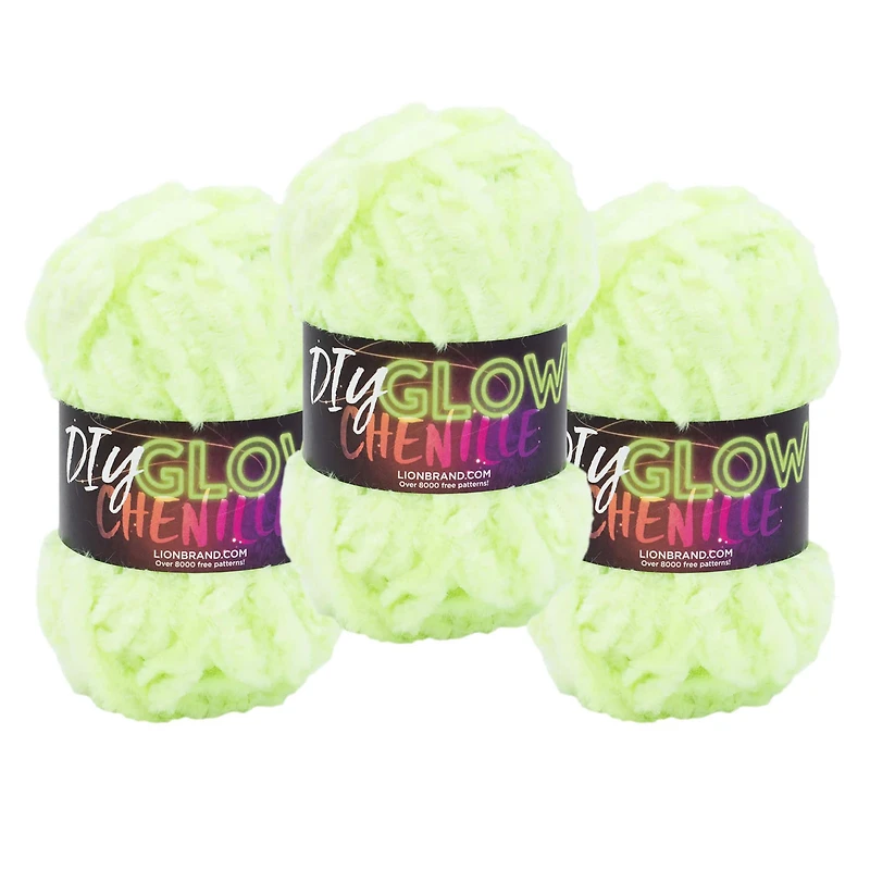 3 Pack Lion Brand® DIY Glow Chenille Yarn
