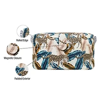 SINGER® Large Jungle Print Premium Round Sewing Basket with Travel Sewing Kit