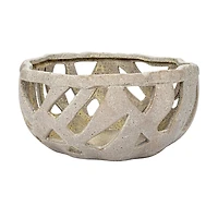 Hello Honey® 9.5" Cream Speckled Reactive Glaze Stoneware Bread Basket