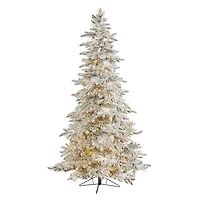 7.5ft. Pre-Lit Flocked Grand Northern Rocky Fir Artificial Christmas Tree with Warm Cluster Multifunction LED Lights