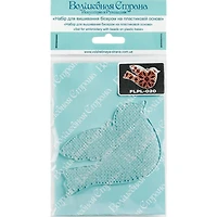 Wonderland Crafts Red & Gold Fair Isle Bird Ornament Bead Embroidery on Plastic Kit