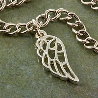 12 Pack: Charmalong™ Silver Plated Wing Charm by Bead Landing™