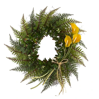 23" Fern & Calla Lily Wreath