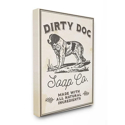Stupell Industries Dirty Dog Soap Co Vintage Sign Canvas Wall Art