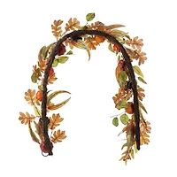 Glitzhome® 72" Fall Pumpkin Leaf Floral Garland
