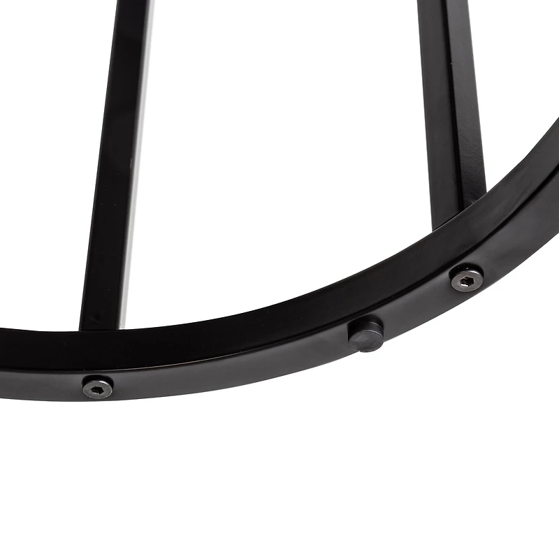 Honey Can Do Black Round C End Table