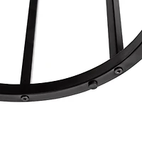 Honey Can Do Black Round C End Table