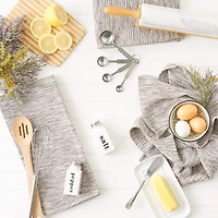 Leather Brown And Off-White Tonal Recycled Cotton Waffle Dishtowel (Set of 3)