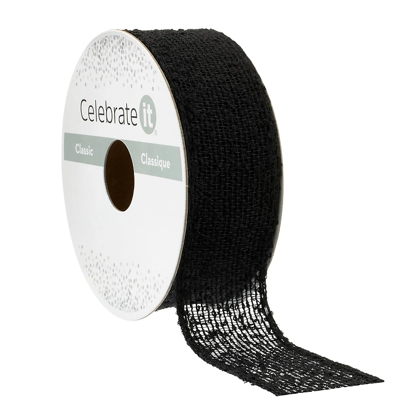 1" x 5yd. Black Mesh Ribbon by Celebrate It® Classic