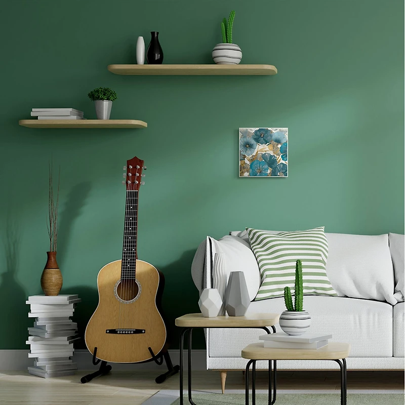 Stupell Industries Elegant Blue Florals Abstract Glam Flowers,12" x 12"