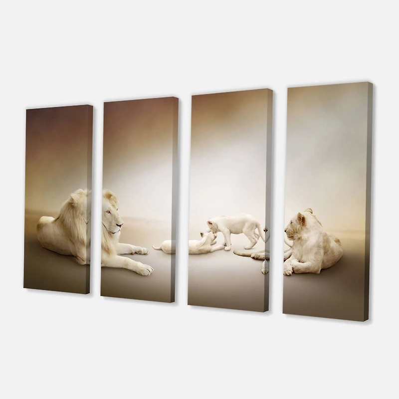 Designart - White Lion Family