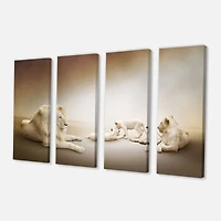 Designart - White Lion Family
