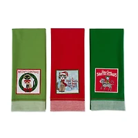 DII® Christmas Kitty Embellished Dishtowel Set