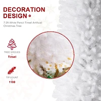 7.5ft. Unlit Pencil Tinsel Artificial Christmas Tree