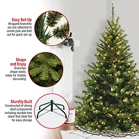 6ft. Pre-Lit Kincaid Spruce Full Artificial Christmas Tree, Clear Lights