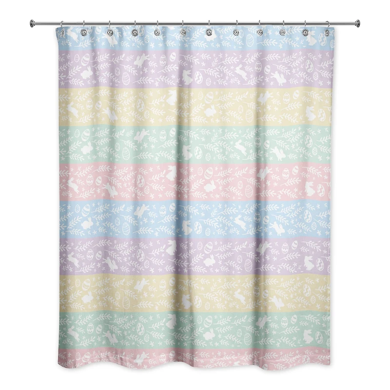Botanical Bunny Stripes 71" x 74" Shower Curtain