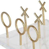 CosmoLiving by Cosmopolitan Gold & White Acrylic Glam Tic-Tac-Toe Game Set