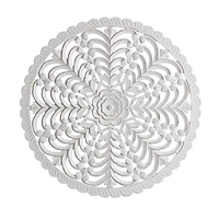 Habitat Lottie White Round Wood Wall Medallion