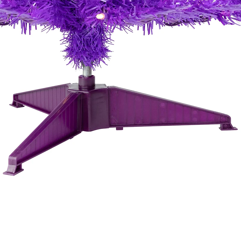 4ft. Pre-Lit Medium Purple Pine Artificial Christmas Tree, Clear Lights