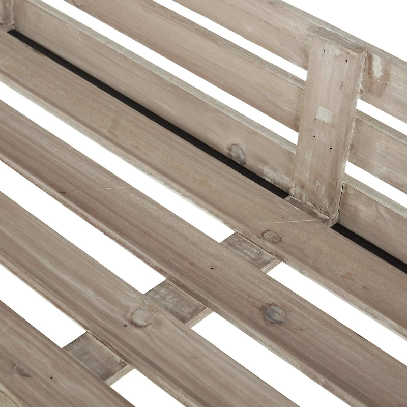 45" Cream Wood Wheelbarrow Shelf Plant Stand