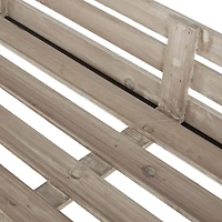 45" Cream Wood Wheelbarrow Shelf Plant Stand