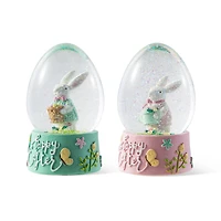 Glitzhome® Easter Bunny Waterglobes Set