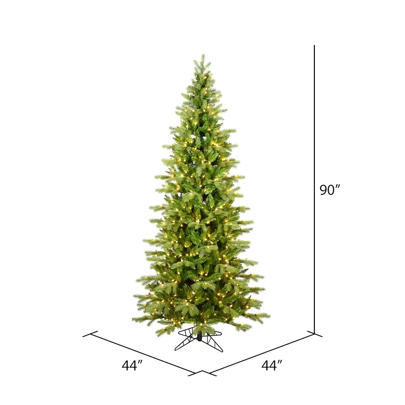 7.5ft. Pre-Lit Slim Balsam Spruce Artificial Christmas Tree, Warm White Dura-Lit® LED Lights