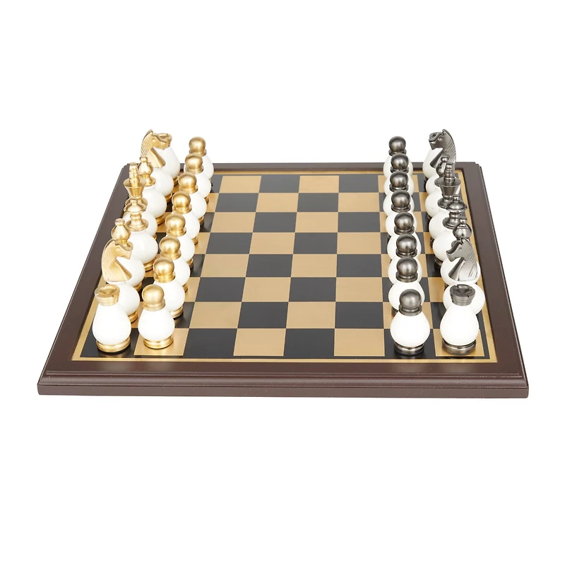 Gold Aluminum Contemporary Game Set