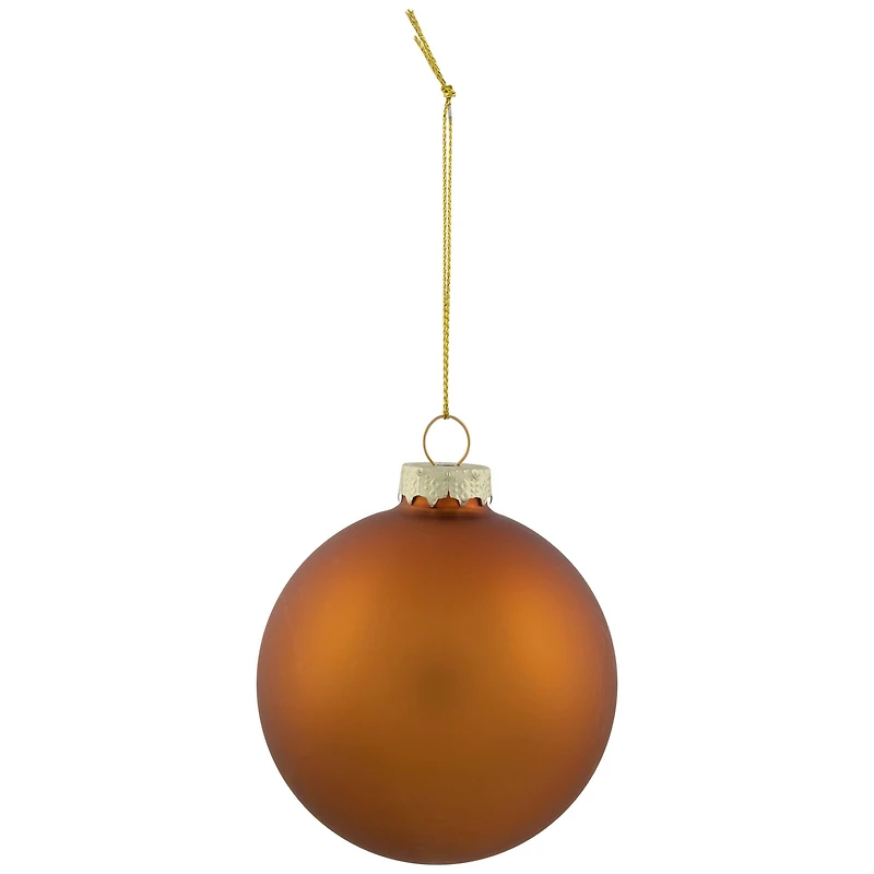 6ct. Bronze & Amber 2-Finish Glass Ball Ornaments