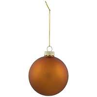6ct. Bronze & Amber 2-Finish Glass Ball Ornaments
