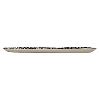 Hello Honey® 14" Black Wax Relief Botanicals Stoneware Platter