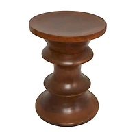 22" Brown Wood Geometric Accent Table