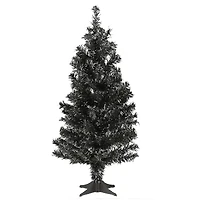 24" Unlit Black Tinsel Artificial Christmas Tree