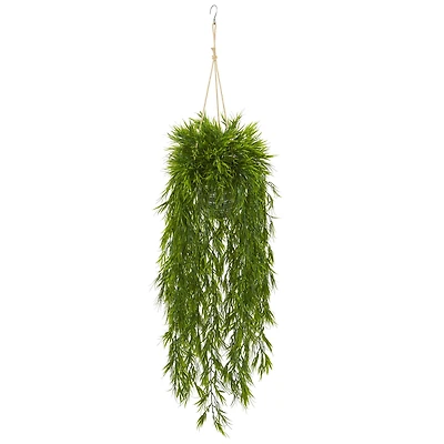 4ft. Mini Bamboo Plant in Metal Hanging Planter