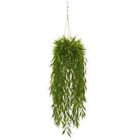 4ft. Mini Bamboo Plant in Metal Hanging Planter