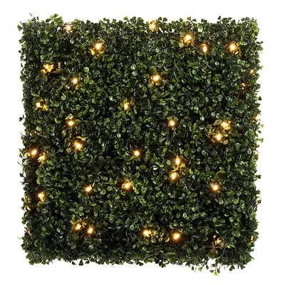20" Pre-Lit LED Boxwood Cube Stand