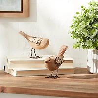 Floral Bird Figurines Set