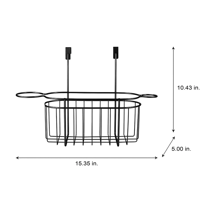 Bath Bliss Black Over the Cabinet Hair Tool Organizer