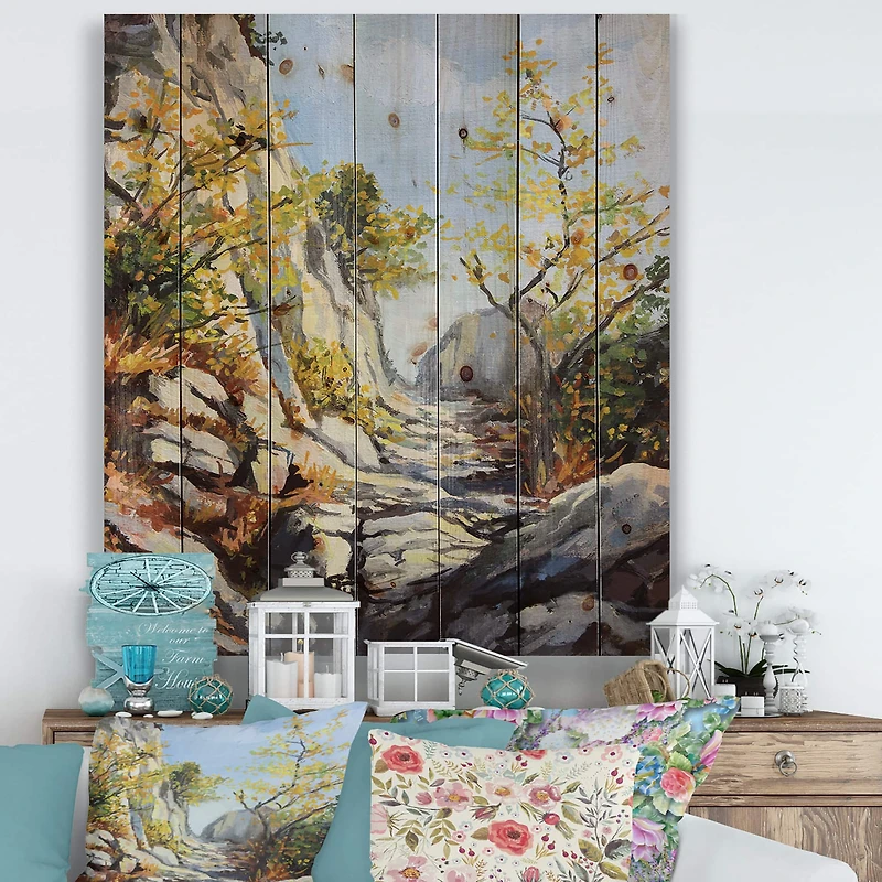 Designart - Marble Path In Autumn