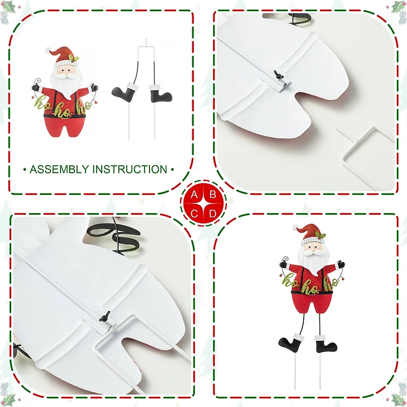 Glitzhome® 36" Metal Santa HOHOHO Yard Stake