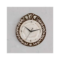 Hello Honey® Brown & White Night Sky Embossed Stoneware Clock
