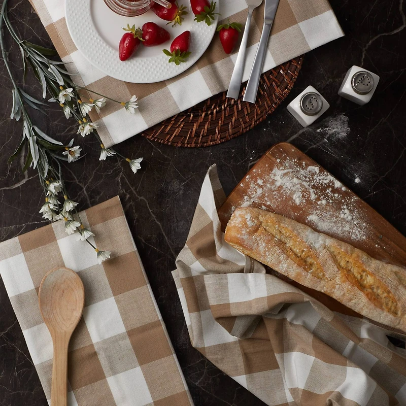 DII® Stone Buffalo Check Dish Towels, 3ct.