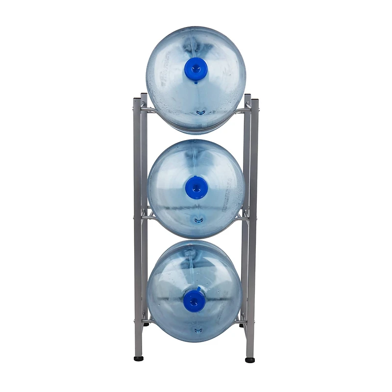 Mind Reader Silver 5-Gallon Water Bottle Jug Storage Rack
