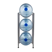 Mind Reader Silver 5-Gallon Water Bottle Jug Storage Rack